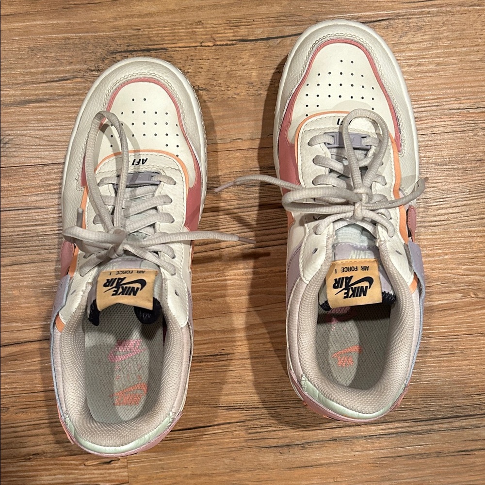 Nike Air Force 1 with Cream and Pink Accents
